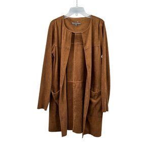 Elliot Lauren Womens Faux Suede Jacket Open Size 4 Pockets